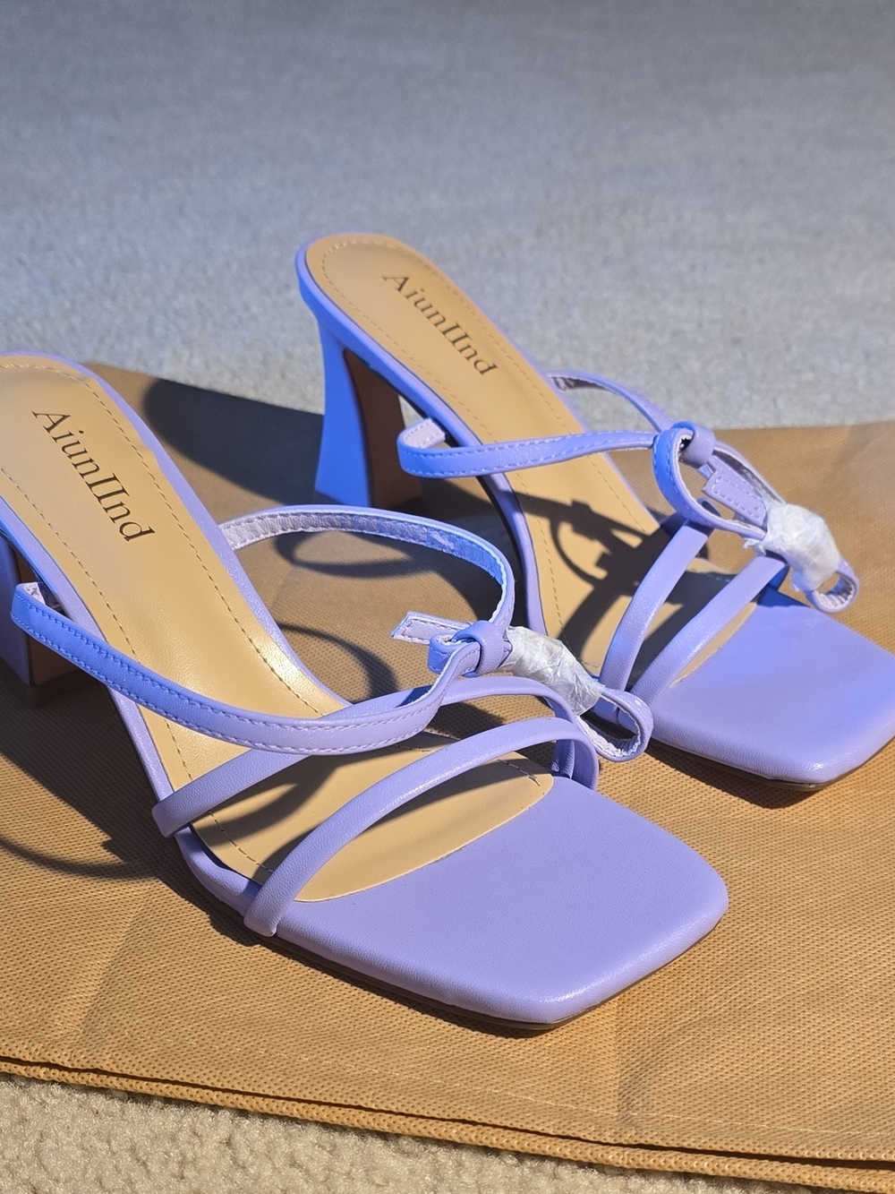 Women’s Lavender Strappy Sandals - Elegant Lilac Finish